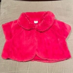 NWT Hot Pink Gymboree Faux Fur Shrug Coat-Size 5